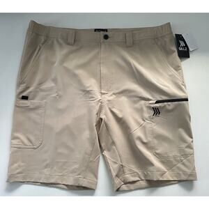 NEW Gillz Shorts Men Khaki Cargo Fishing Shorts Zip Pockets Size XXL 40x9.5 NWT
